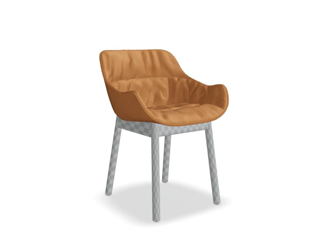 Baltic Soft Duo BL5P14 Armlehnstuhl von Mdd mit gepolsterter Sitzschale und Holzgestell in moderner Optik