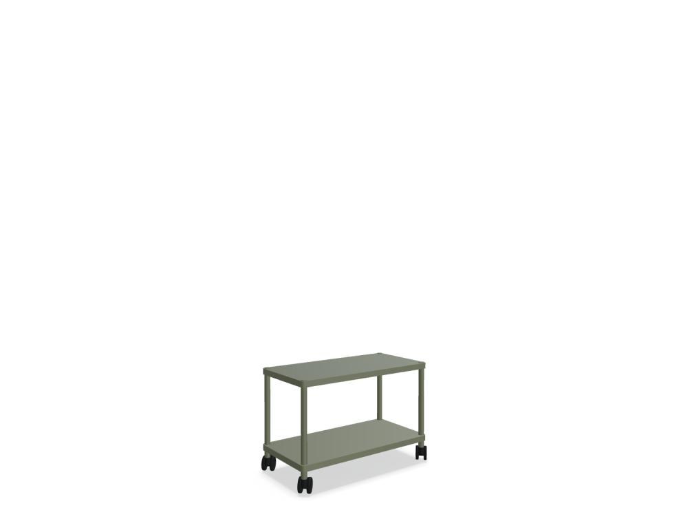 Standregal Stilt von Mdd in Blau Halbmatt, MDF-Platten mit Metallrahmen und Stahlprofilen, modulare Fachböden und Bodenplatte.