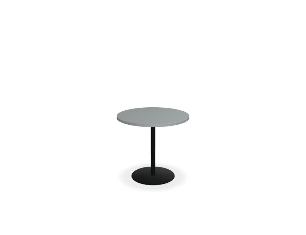 Kaffeetisch Tack ST08 von MDD, Esstisch mit modernem Design, Holzstruktur in warmem Braun, runde Tischplatte, zeitlose Eleganz für Küche oder Esszimmer.