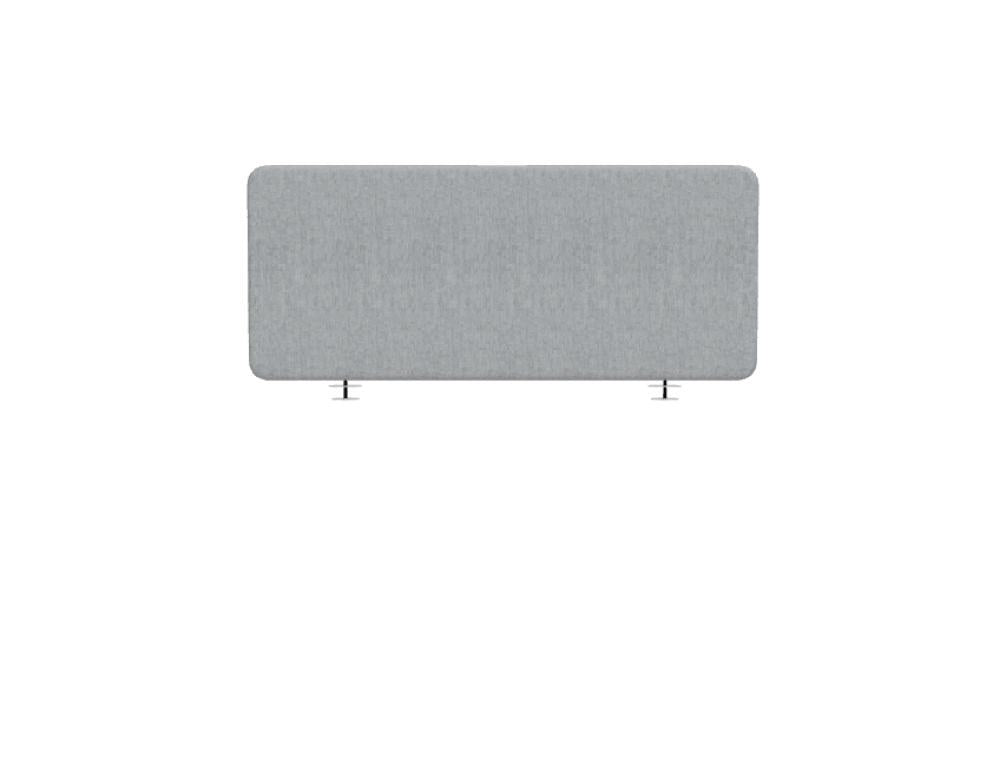 Grünes gepolstertes Paneel Twin für Schreibtische von Mdd, Spanplattenkonstruktion mit Stoffbezug und Dekorleiste, montiert mit Metallhalterung.