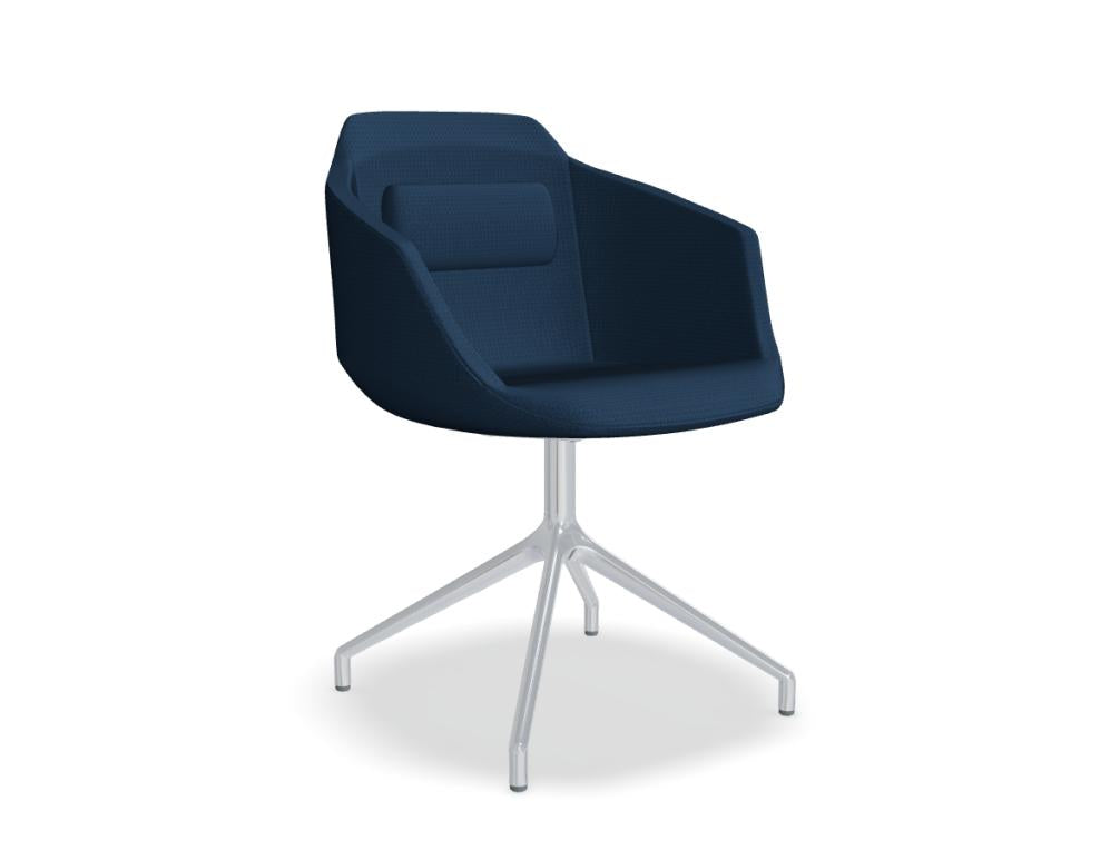 Stabiler Drehstuhl Ultra UFPP19 von Mdd mit poliertem Aluminiumgestell, glatter Sitzfläche und moderner, ergonomischer Form – ideal fürs Büro