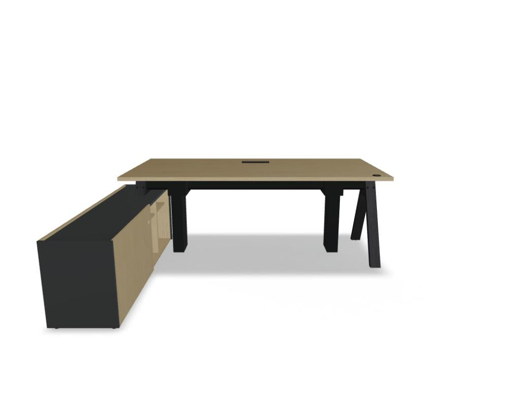 Viga V04LR Schreibtisch von Mdd mit höhenverstellbarem Gestell und moderner Tischplatte für flexible Büroarbeit.