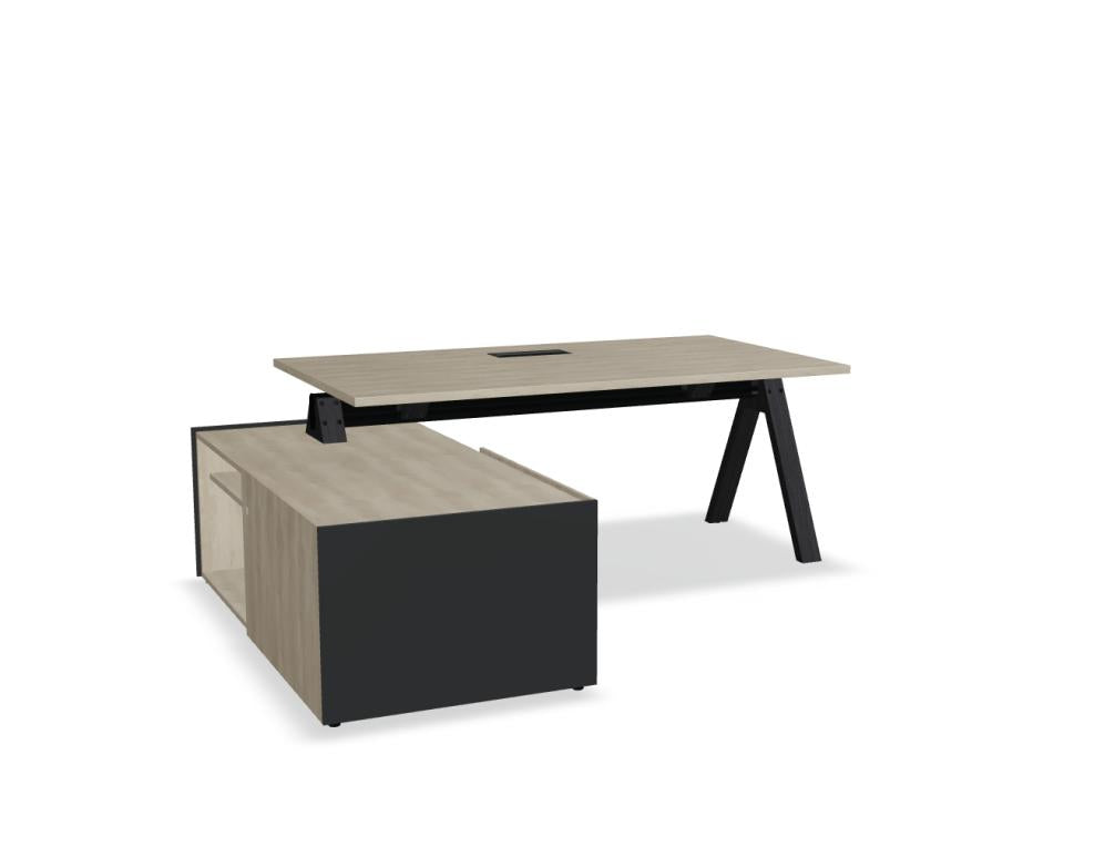 Mdd Viga V05LM Chefschreibtisch in moderner Optik mit breiter Arbeitsfläche und stilvollem Untergestell fürs Büro