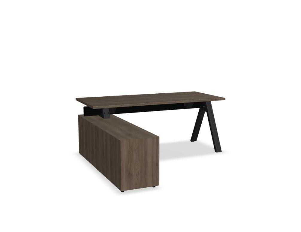 Viga V184LM - Schreibtisch mit Managerschrank in Dunkle Walnuss präsentiert im Onlineshop von KAQTU Design AG. Schreibtisch ist von Mdd