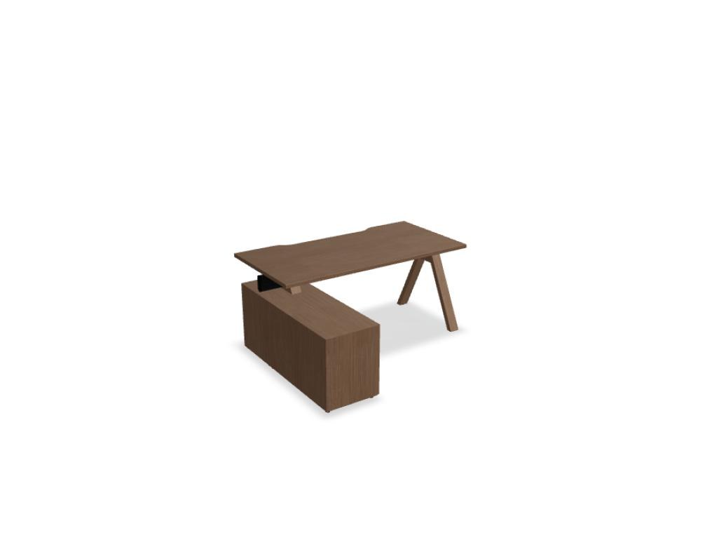 Viga V163L - Schreibtisch mit Managerschrank in FENIX Schwarz Matt präsentiert im Onlineshop von KAQTU Design AG. Schreibtisch ist von Mdd