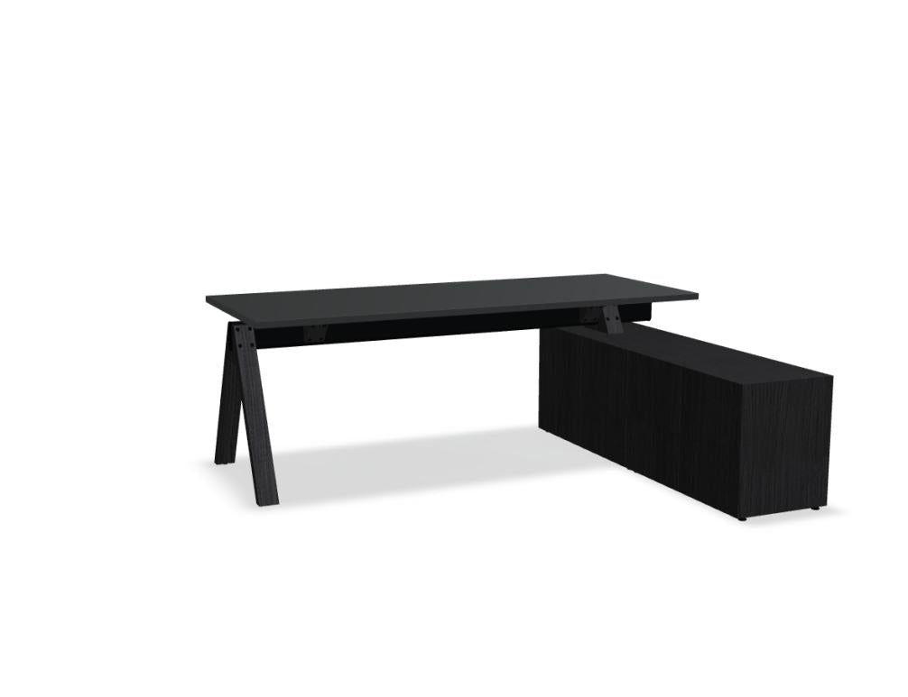 Viga V204P Schreibtisch von Mdd mit seitlichem Managerschrank, moderner Arbeitsfläche und elegantem Stauraum fürs Büro