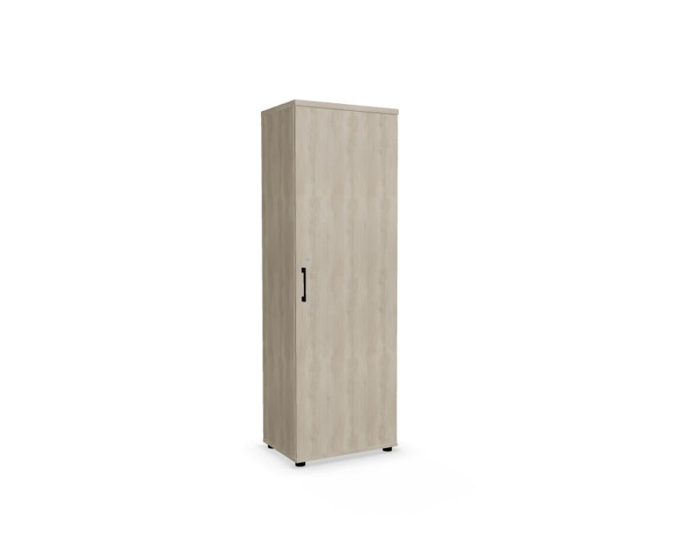 Bild des Standard A57P3K Kleiderschranks aus der Garderoben-Kollektion von MDD: moderner, freistehender Schrank mit glatten Fronten, verchromten Griffleisten und praktischen Innenfächern