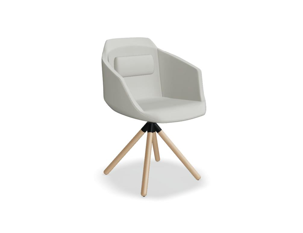 Ultra UFP9 Stuhl mit Holz-Drehbasis – moderner Drehstuhl von MDD, eleganter Sitzkomfort, stabile Holzunterlage und drehbare Basis, ideal für Büro oder Arbeitsbereich