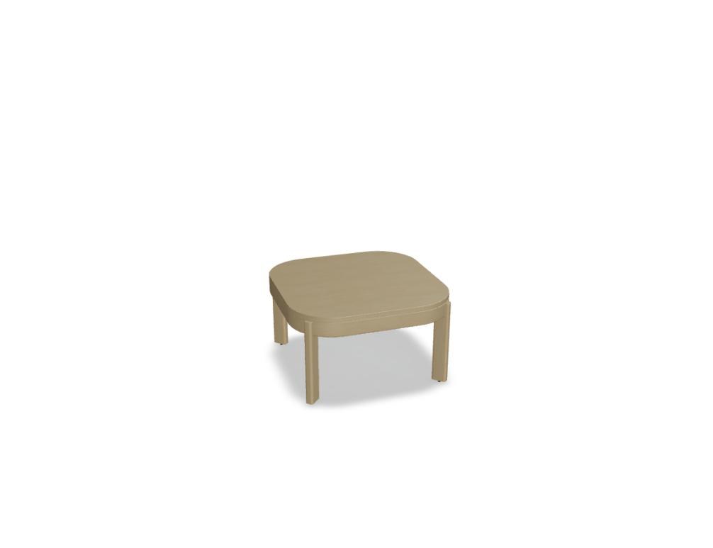 Beistelltisch Ramp von Mdd mit Tischplatte aus Eiche-Natur-Furnier, Holzgestell im 60x30mm Profil und Kunststofffüssen mit Filzgleitern.