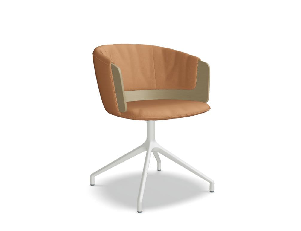 Mdd Collar CL2P19 Drehstuhl mit weicher Polsterung, Armlehnen und eleganter Drehbasis für Büro- und Loungemöbel