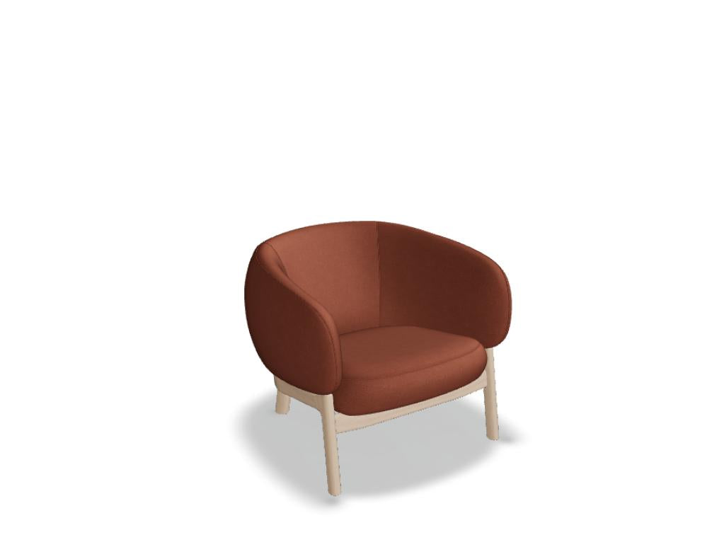 Grand Grace GRF02 Sessel von Mdd mit eleganter Holz-Drehbasis, gepolsterter Sitzschale und komfortablen Armlehnen fürs Büro