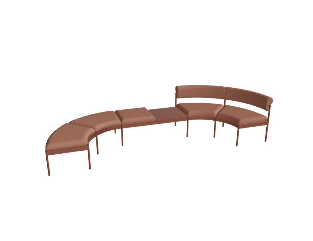 Nora NOR303 - Modulares Ecksofa aus der Serie NOR303, helles Stoffpolster, platzsparendes Eckdesign mit lederfreien Kanten, vielseitig konfigurierbar