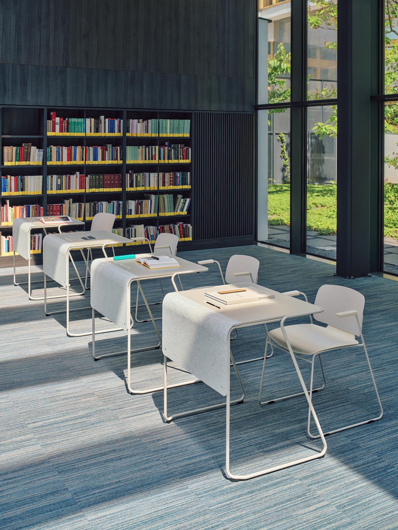 Moderner Loop LP03 Schulungstisch von Mdd, ideal für Konferenzen, mit elegantem Design und flexibler Anordnung im Raum.