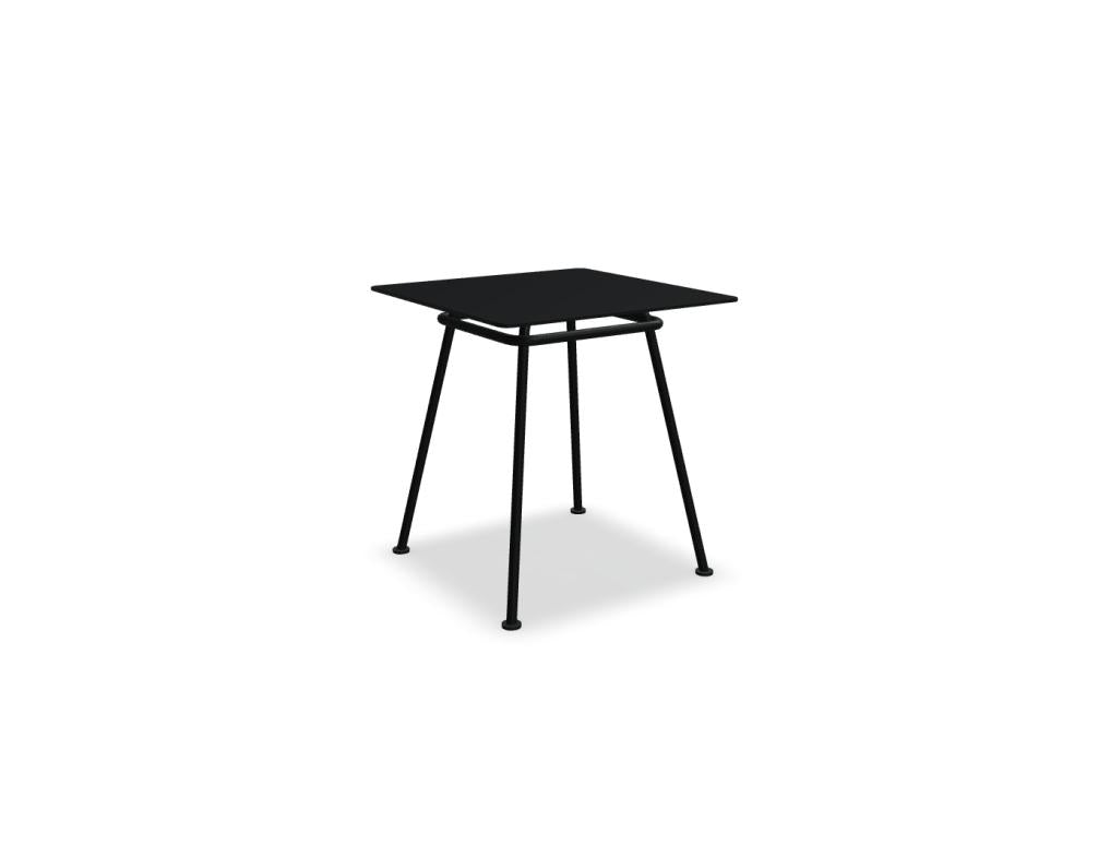 New School NS77 Kaffeetisch von Mdd mit runder Holzplatte, schwarzem Metallgestell und modernem Design