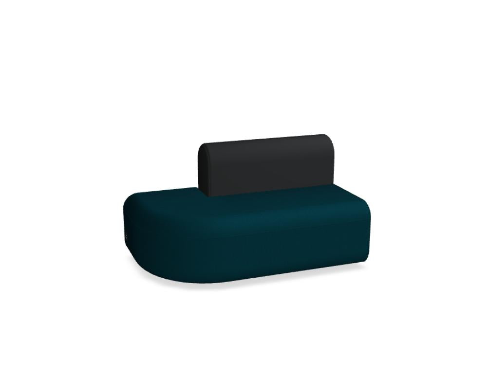 Freistehendes Sofa-Einzelelement Artiko von Mdd in Dunkelgrün, gepolstert, mit Federkern-Sitzfläche und Gestell aus Spanplatte.