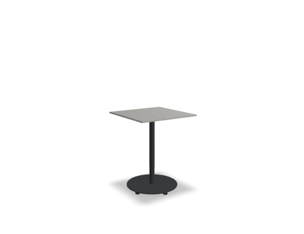 Bild eines schwarzen Cafétischs Bolt OSTK67 im ästhetisch balancierten Gartenset, robustes Metallgestell, glatte Tischplatte, dezentes modernes Design, ideal für Outdoor-Casuals und Terrassenszenen.