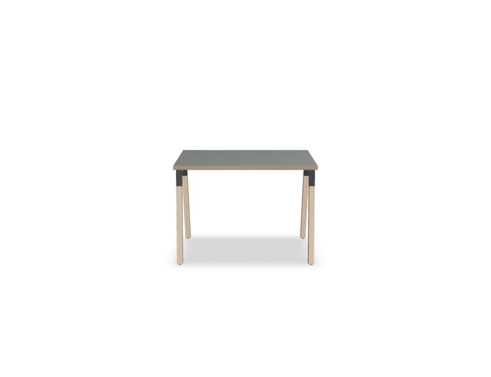 Schreibtisch Ogi W BOW10 von MDD im hellen Holzdesign, kompakte Tischkante, Schublade links, vielseitig einsetzbar als Arbeits- oder Computertisch