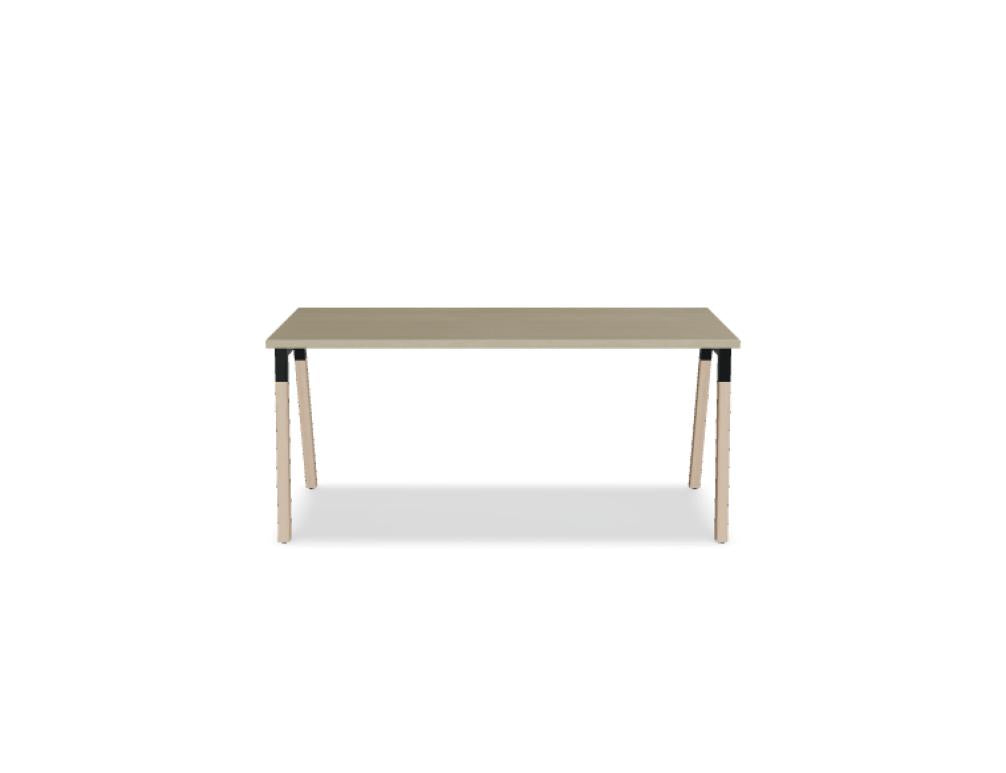 Schreibtisch Ogi W BOW16 von MDD, moderner Holz-Desk mit schlanken Linien, heller Oberflächen-Charme und praktischer Ablage – ideal für Arbeits- oder Lernbereich.