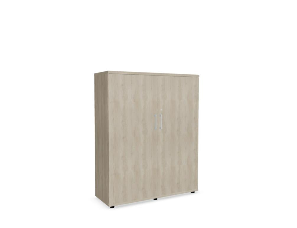Bild eines Standard A4106 Büroschranks der Marke MDD, robustes Holzdesign, zwei Schranktüren, praktischer Stauraum für Büroutensilien, raues Finish, moderne Büroeinrichtung
