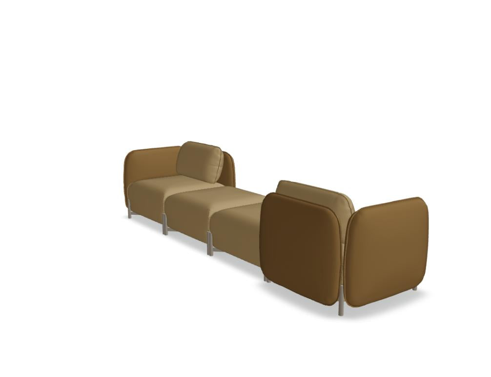 Bild eines modernen Links Sofa LKS11L von MDD in dezenter grau-beiger Farbgebung, mit klaren Linien, schlanken Armlehnen und komfortabler, gepolsterter Sitzfläche.