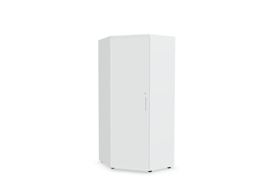Büroschrank Standard von Mdd in Weiss Pastell mit Front in Eiche Natur, Melaminplatte mit ABS-Umleimer, Aluminium-Griff und Patentschloss.