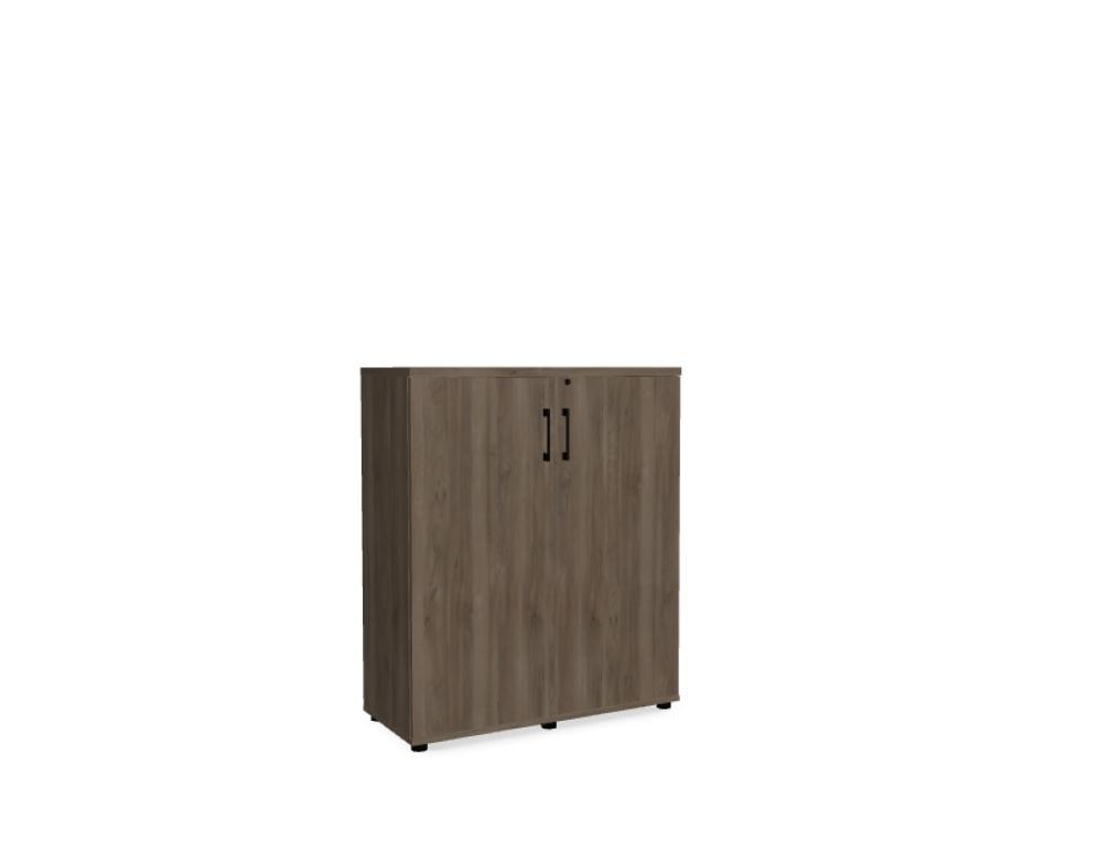 Büroschrank Standard von Mdd in Weiss Pastell mit Front in Eiche Natur, Melaminplatte mit ABS-Umleimer, Aluminium-Griff und Patentschloss.