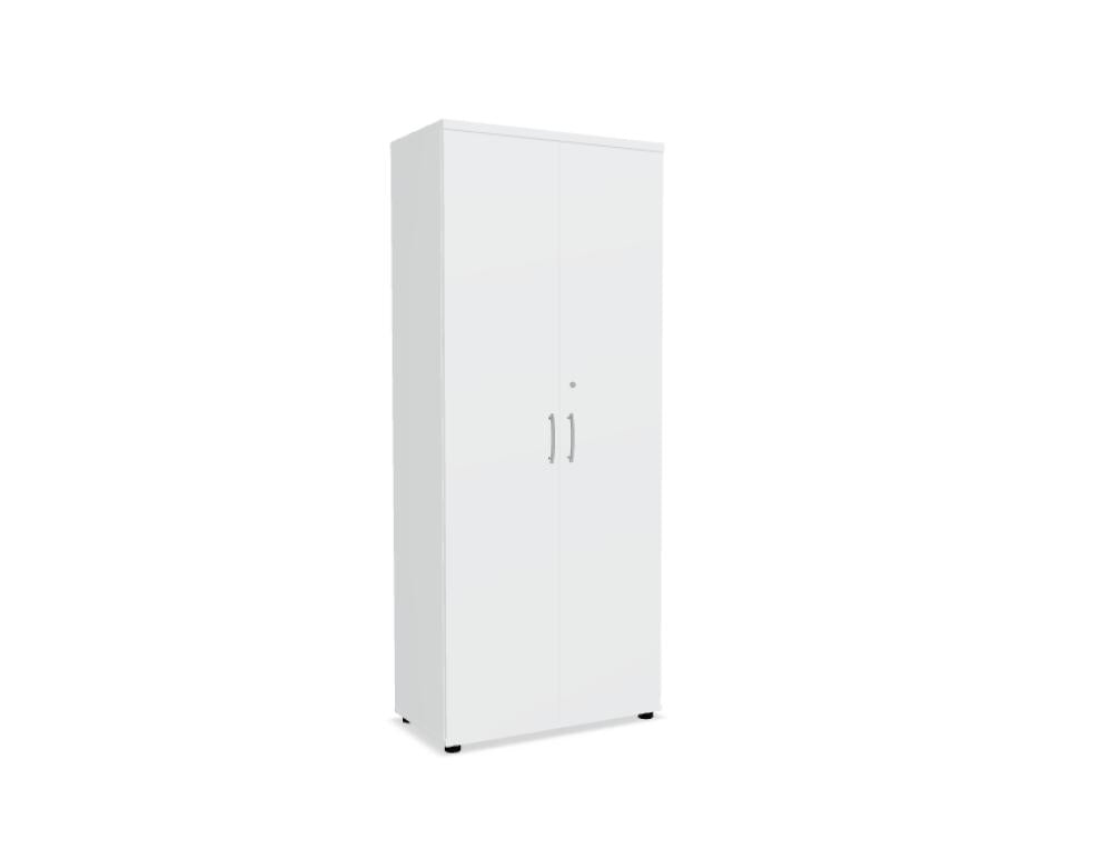 Büroschrank Standard MEA5104 von Mdd: heller, moderner Schrank mit zwei Türen, glänzender Front und praktischem Innenraum für Akten, Ordner und Büromaterial