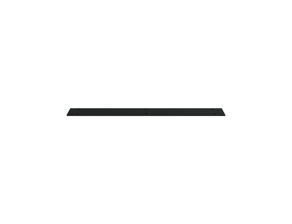 Schwarz halbmatte Befestigungselemente von Mdd aus Metall: Winkelhalterungen und Flachstahlprofile für Büromöbel und Arbeitsplatten.