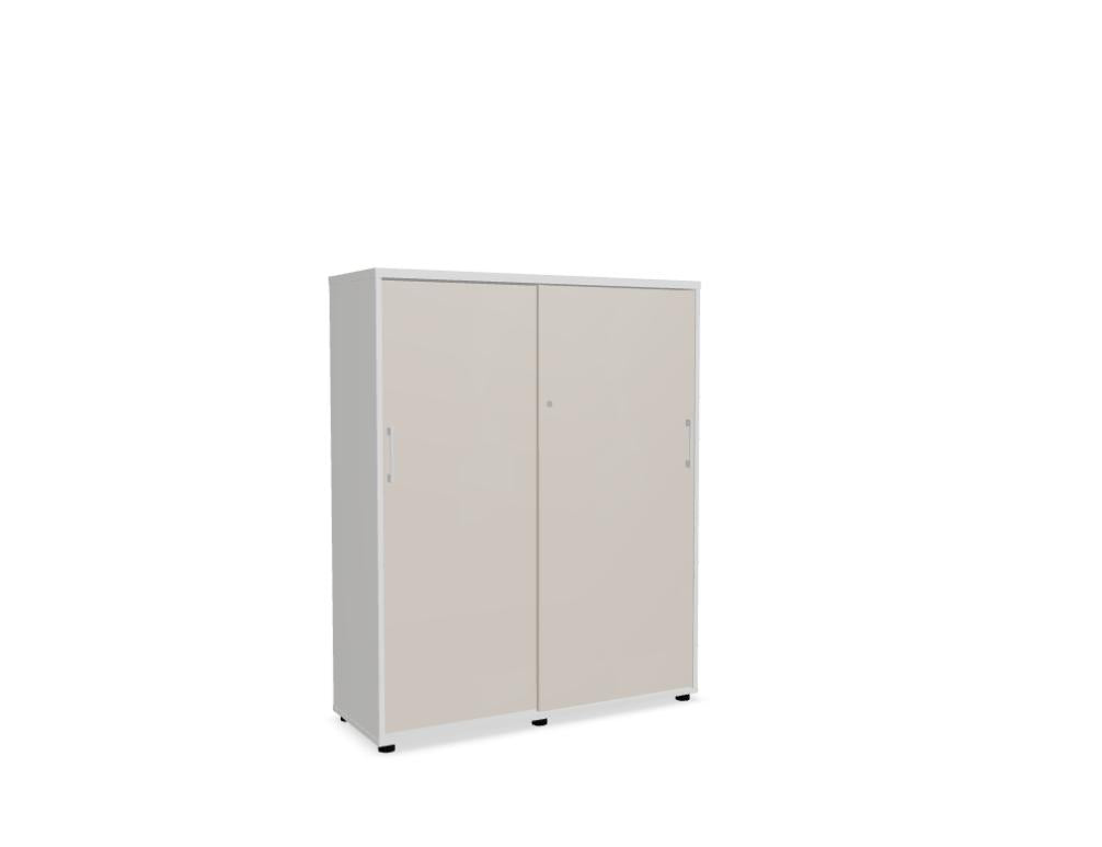 Mdd Standard A4P06 Büroschrank mit Schiebetüren, moderner Stauraum für Ordner und Bürobedarf in schlichtem Design