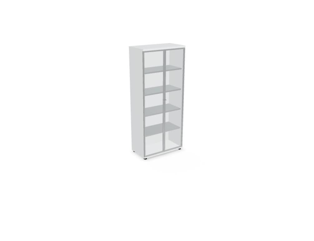 Vitrine Standard von Mdd mit Glastür und senkrechtem Aluminiumgriff