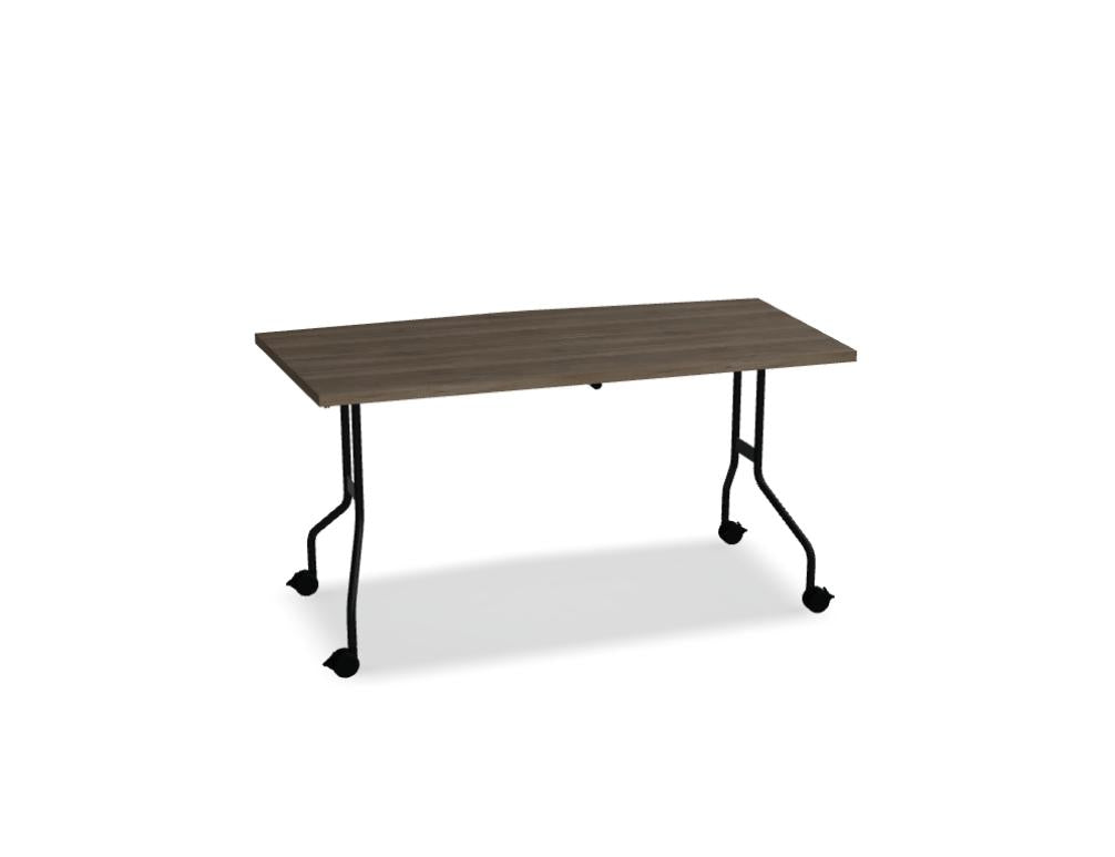 Bild zeigt den Easy PFT02 Klapptisch der Kategorie Konferenztisch von Mdd in heller Holzoptik, kompakt geöffnet, ideal für Meetings und flexible Arbeitsplatzgestaltung.
