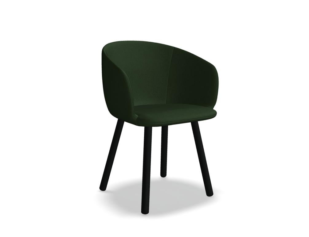 Eleganter Grace GRP10 Armlehnenstuhl mit Holzgestell, dunkle Sitzfläche und zurückhaltendes, modernes Design – ideal für Ess- oder Wohnzimmer