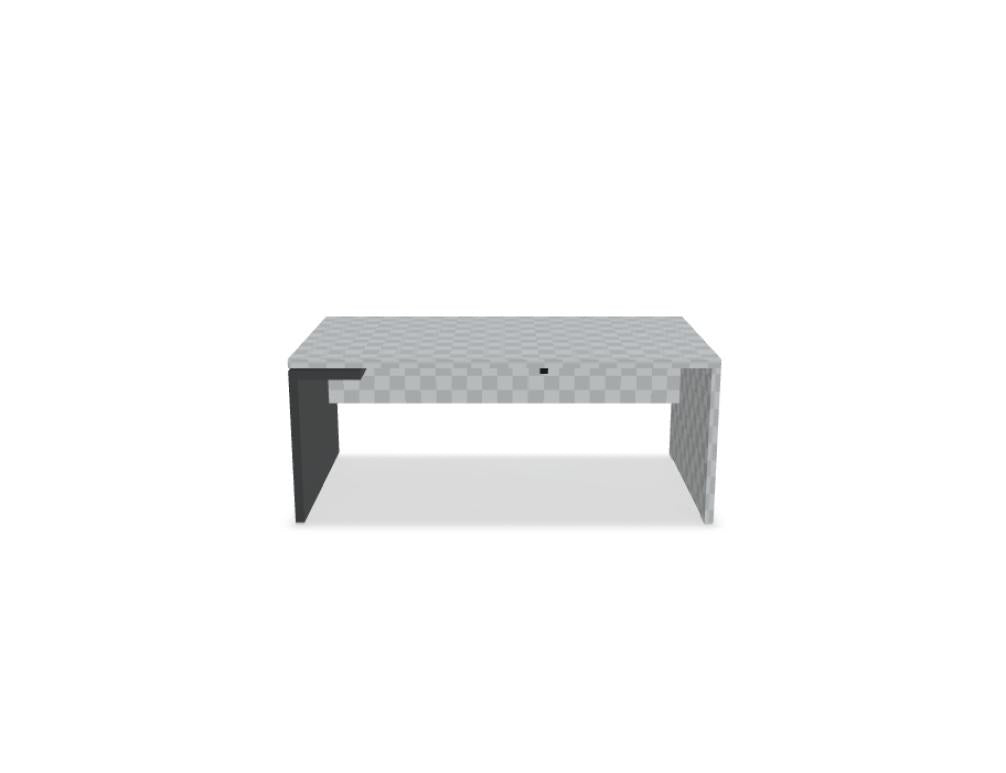 Chefschreibtisch Mito Fenix von Mdd mit schwarzer matter FENIX-Platte, Wangenfuss aus HPL und optionalem Managerschrank.