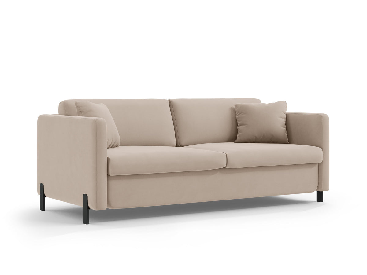 Gloria Velour Sofa mit Schlaffunktion 2 Sitzer in Beige-Salvador präsentiert im Onlineshop von KAQTU Design AG. Bettsofa ist von Micadoni