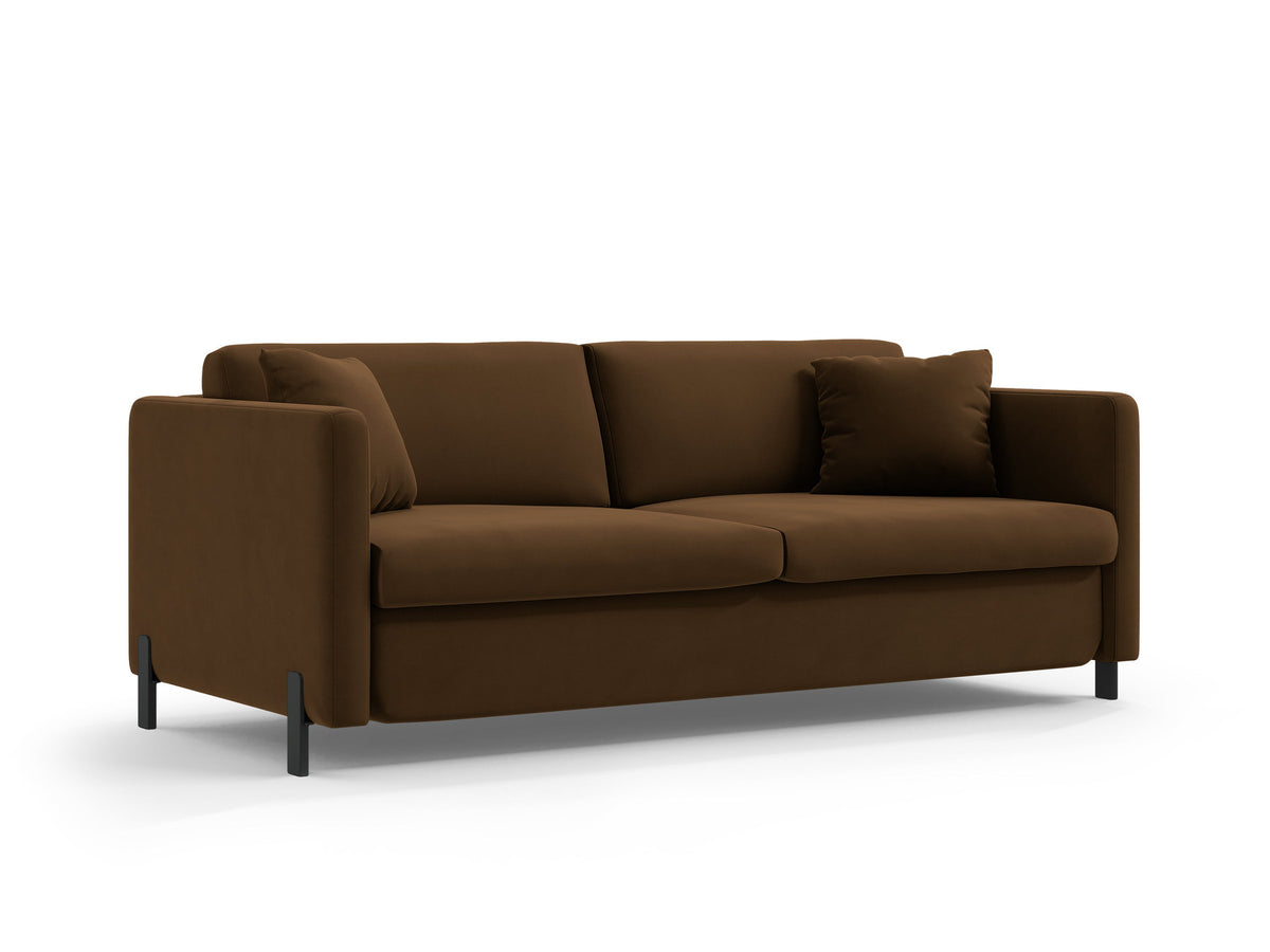 Gloria Velour Sofa mit Schlaffunktion 2 Sitzer in Chocolate-Salvador präsentiert im Onlineshop von KAQTU Design AG. Bettsofa ist von Micadoni