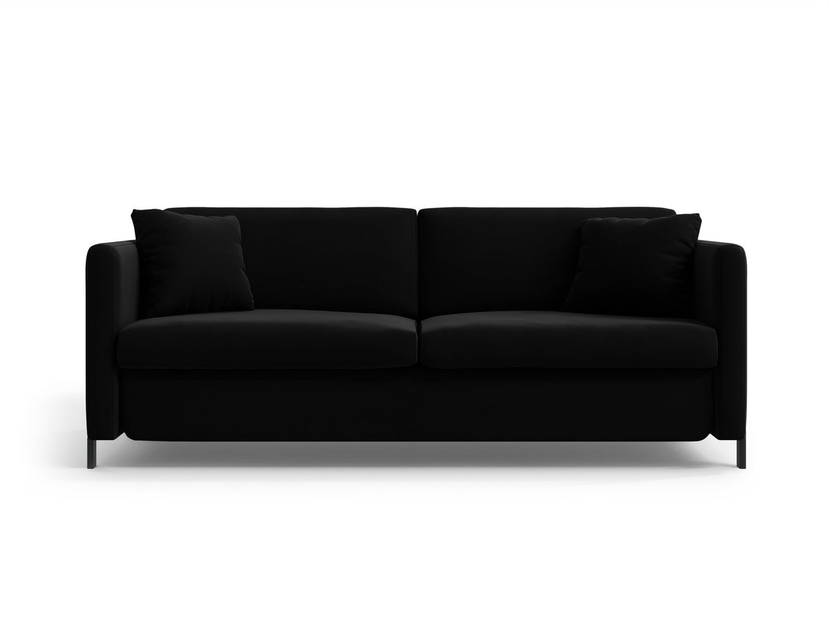 Gloria Velour Sofa mit Schlaffunktion 2 Sitzer in Black-Salvador präsentiert im Onlineshop von KAQTU Design AG. Bettsofa ist von Micadoni