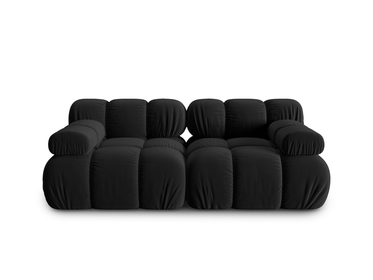 Bellis Velour modulares Sofa 2 Sitzer 94cm in Black-Bluvel präsentiert im Onlineshop von KAQTU Design AG. 3er Sofa ist von Micadoni