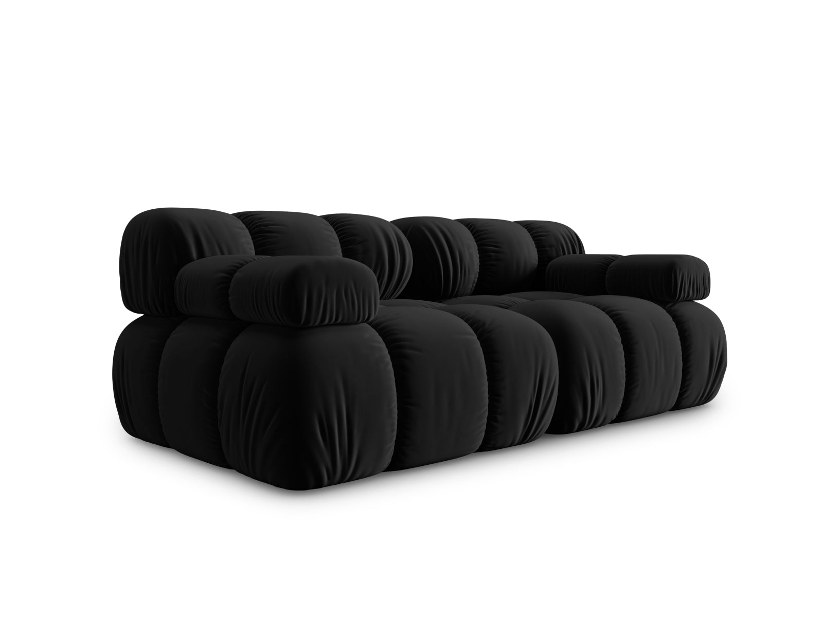 Modulares 2-Sitzer Sofa Bellis aus Velour in Schwarz-Bluvel, 94 cm, perfekt für kreative Raumgestaltungen und zeitgemäße Einrichtung.