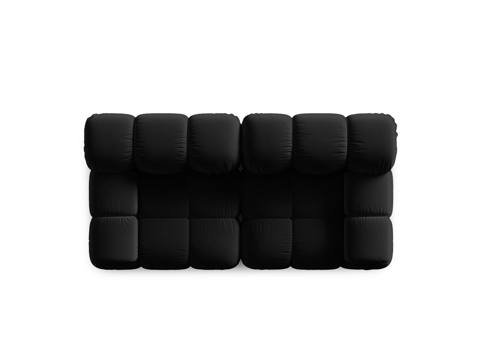 Elegantes Bellis Velour 2-Sitzer Sofa in Schwarz-Bluvel, 94 cm, ideal für stilvolle Wohnräume und flexible Einrichtungslösungen.