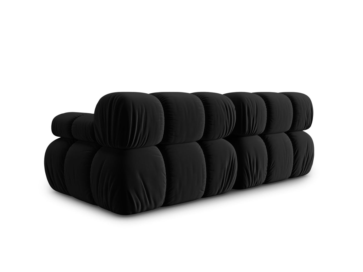 Bellis Velour modulares Sofa 2 Sitzer 94cm in Black-Bluvel präsentiert im Onlineshop von KAQTU Design AG. 3er Sofa ist von Micadoni