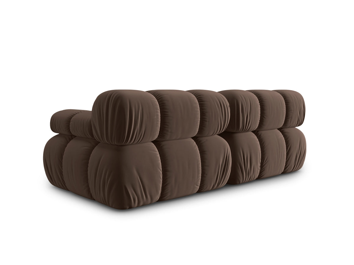 Bellis Velour modulares Sofa 2 Sitzer 94cm in Dark Brown-Bluvel präsentiert im Onlineshop von KAQTU Design AG. 3er Sofa ist von Micadoni