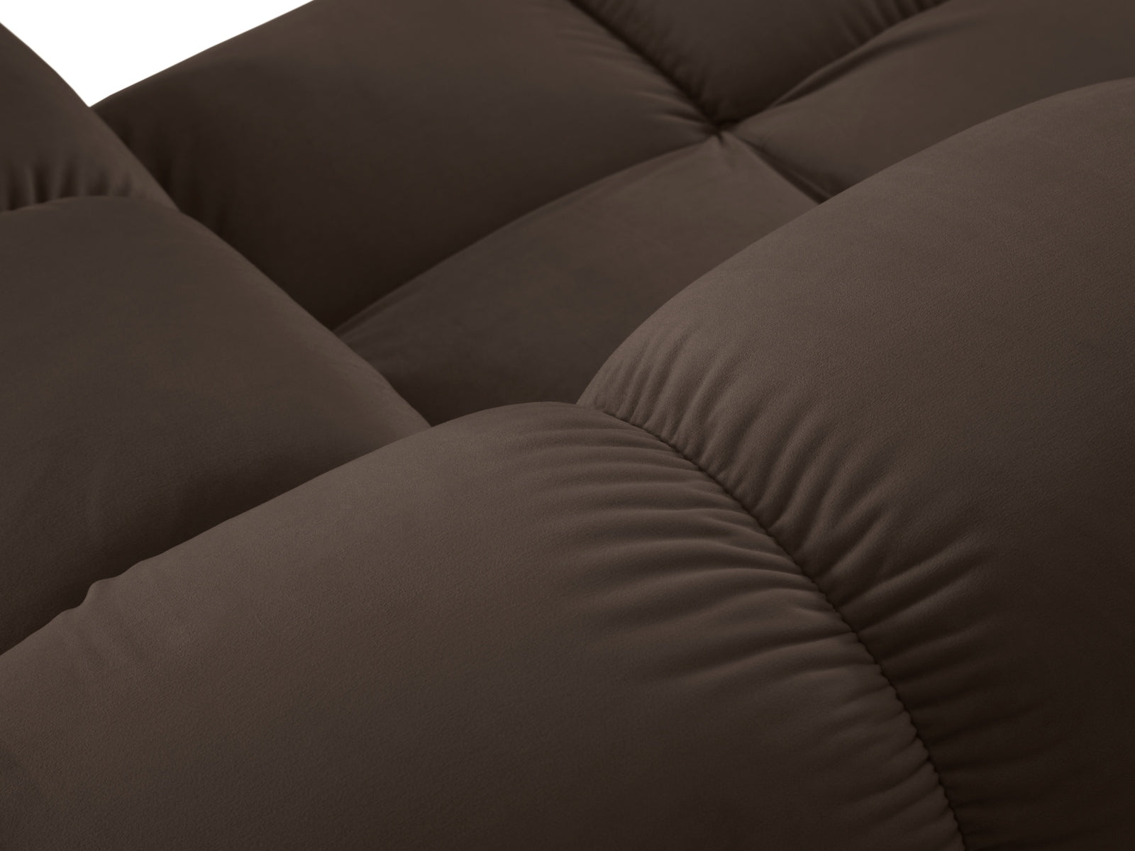 Elegantes 2-Sitzer Sofa Bellis aus weichem Velours, 94 cm breit, ideal für stilvolle Wohnräume und entspannte Stunden.