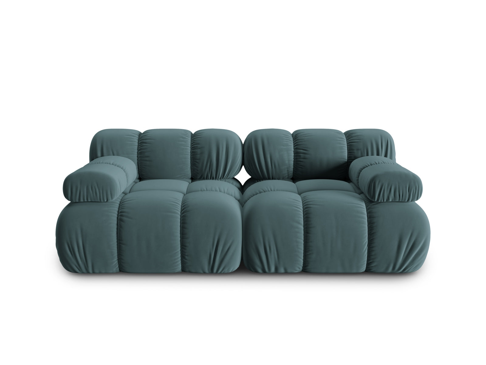 Bellis Velour modulares Sofa 2 Sitzer 94cm in Turquoise-Bluvel präsentiert im Onlineshop von KAQTU Design AG. 3er Sofa ist von Micadoni
