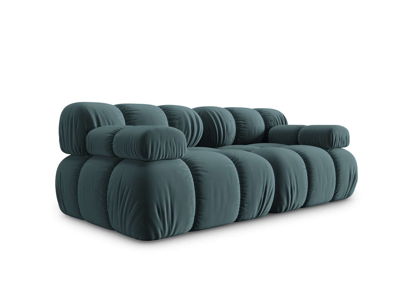 Modulares 2-Sitzer Sofa Bellis in sanftem Türkis, aus Velours, perfekt für moderne Wohnkonzepte, von Micadoni, präsentiert von KAQTU Design AG.