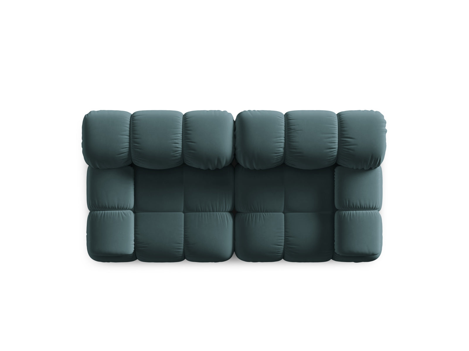 Elegantes 2-Sitzer Sofa Bellis in zartem Türkis, aus hochwertigem Velours, ideal für stilvolle Wohnräume, von Micadoni.