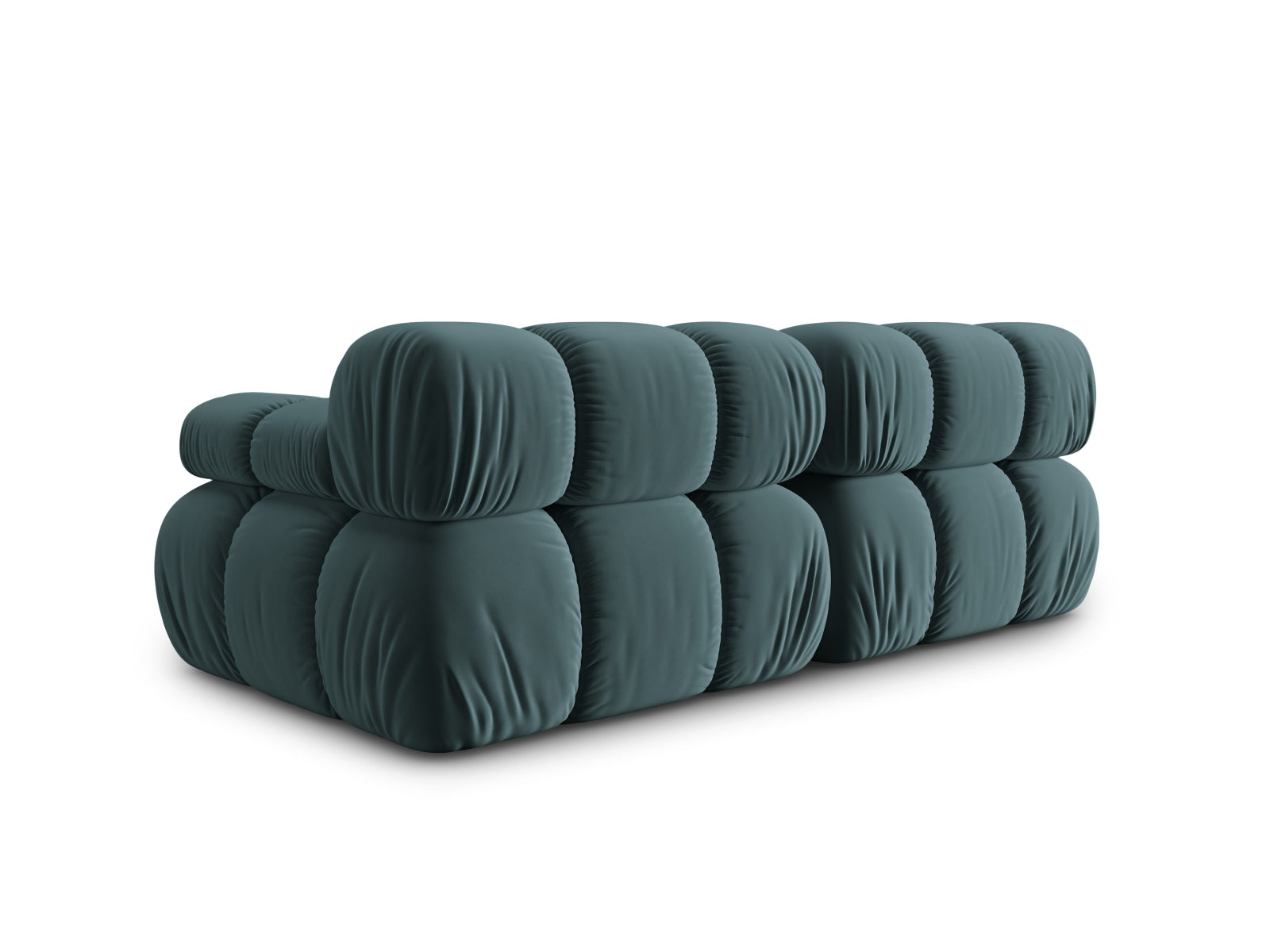 Modulares 2-Sitzer Sofa Bellis in sanftem Türkis, gefertigt aus luxuriösem Velours, perfekt für moderne und elegante Wohnkonzepte.