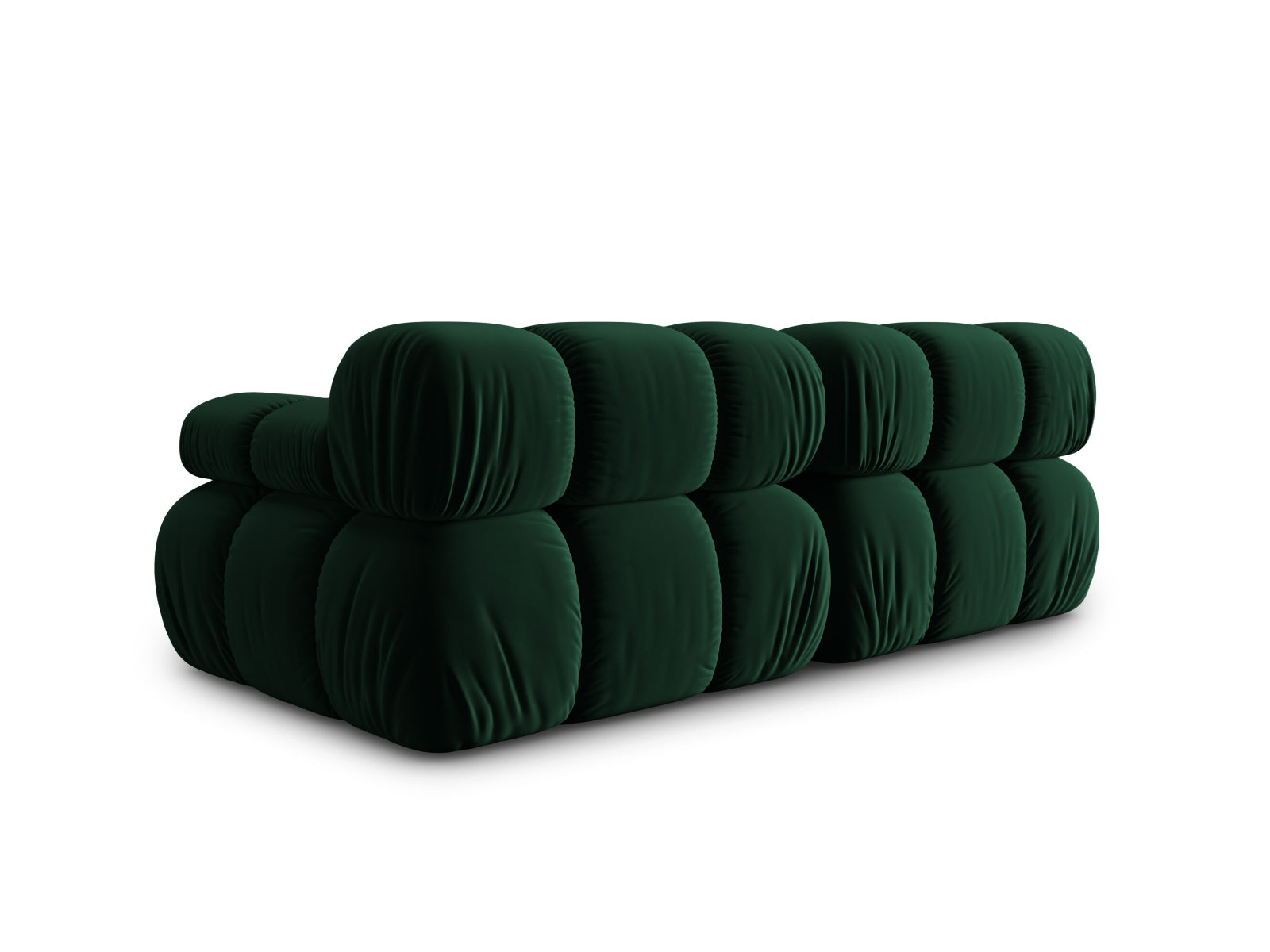 Modulares 2-Sitzer Sofa Bellis in edlem Flaschengrün, gefertigt aus hochwertigem Velours, perfekt für zeitgemäße Wohnkonzepte.