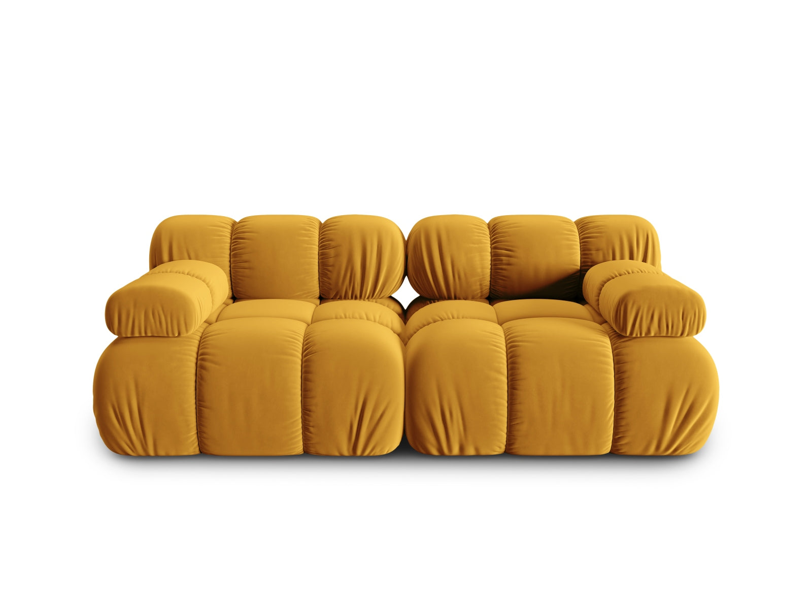 Bellis Velour modulares Sofa 2 Sitzer 94cm in Yellow-Bluvel präsentiert im Onlineshop von KAQTU Design AG. 3er Sofa ist von Micadoni
