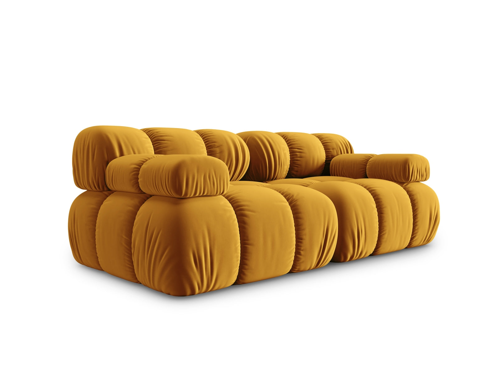 Modulares 2-Sitzer Sofa Bellis in Gelb-Blau, 94 cm, von Micadoni. Perfekt für moderne Wohnkonzepte und stilvolle Akzente.