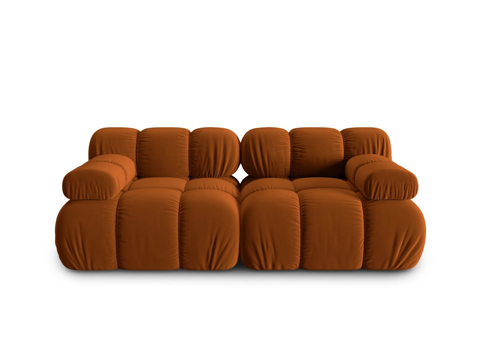 Bellis Velour modulares Sofa 2 Sitzer 94cm in Terracotta-Bluvel präsentiert im Onlineshop von KAQTU Design AG. 3er Sofa ist von Micadoni